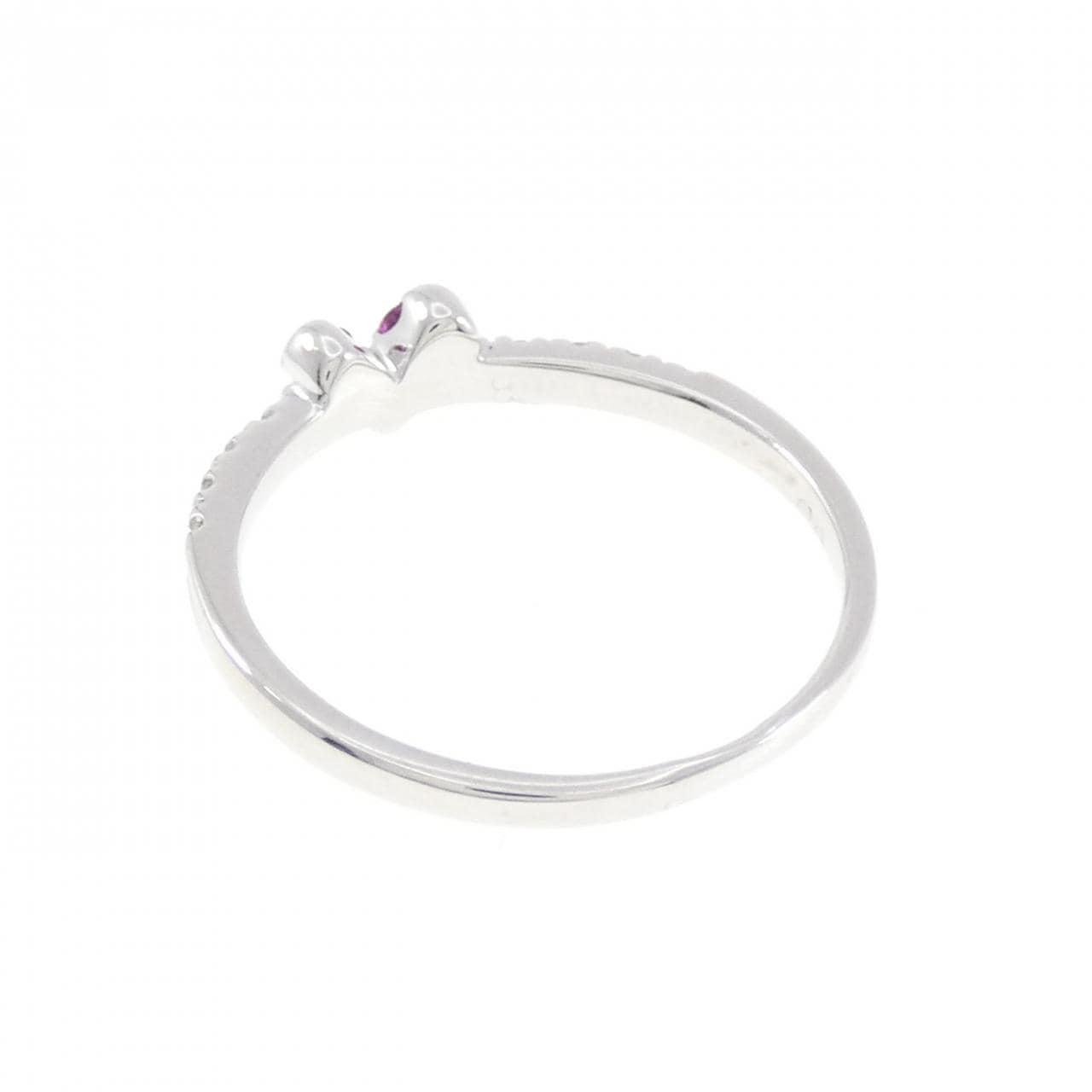 K18WG ハート ルビー リング 0.10CT