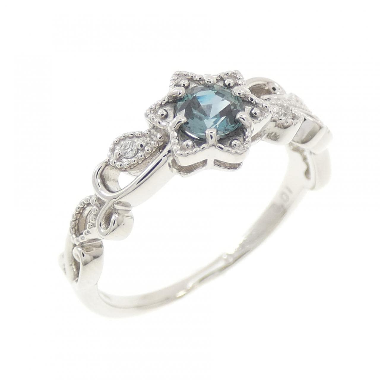 PT900 フラワー アレキサンドライト リング 0.280CT