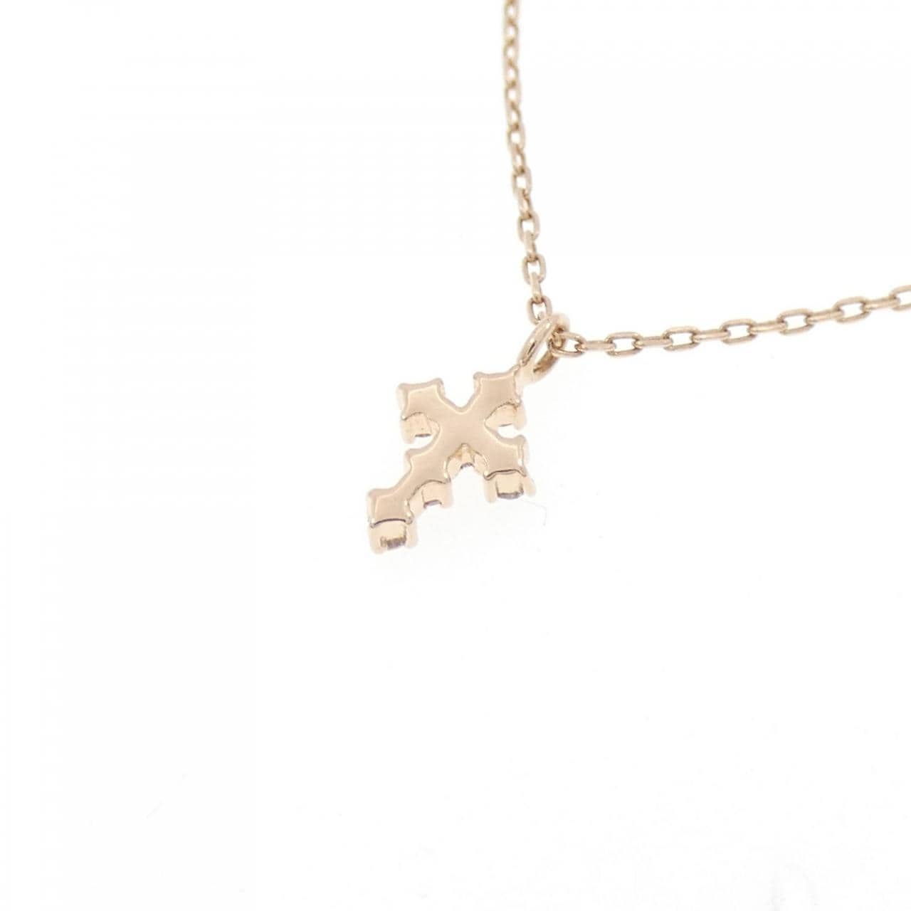 K10PG クロス ダイヤモンド ネックレス