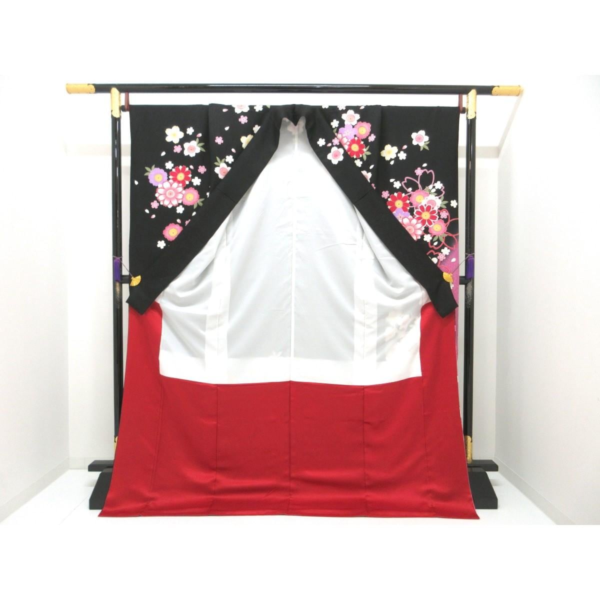 振袖　友禅金彩加工　刺繍入り　ボカシ染