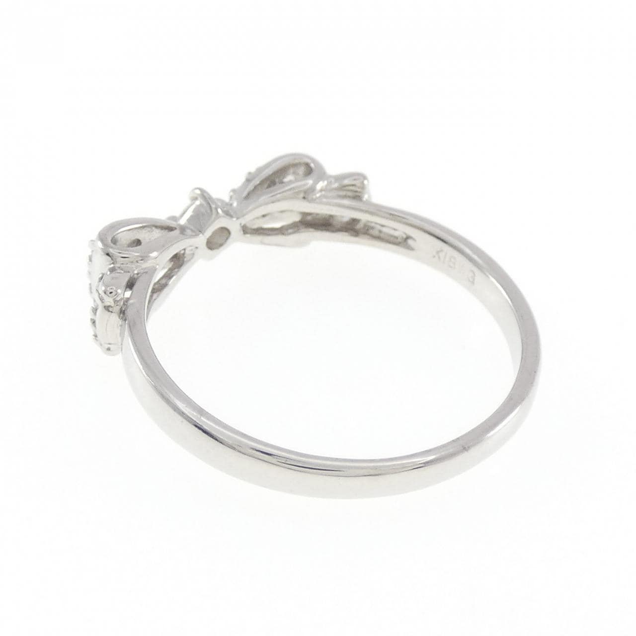 K18WG リボン ダイヤモンド リング 0.20CT