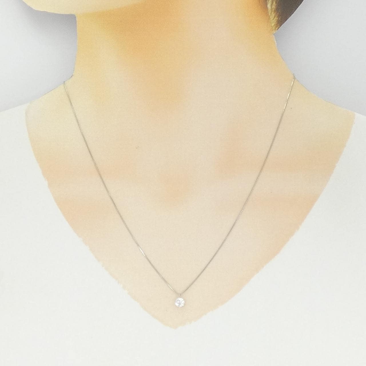 PT900/PT850 ソリティア ダイヤモンド ネックレス 0.305CT