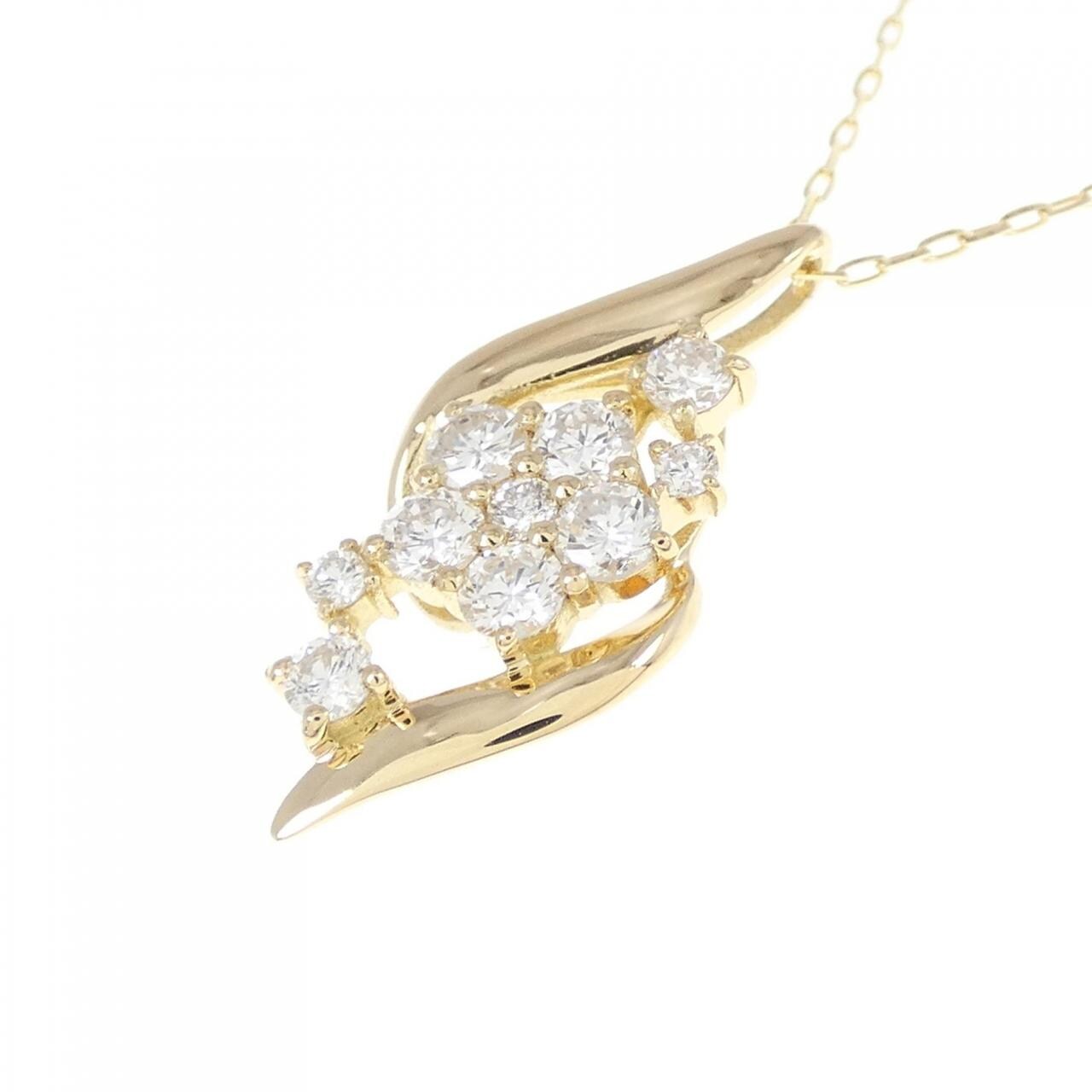 【リメイク】K18YG フラワー ダイヤモンド ネックレス 0.30CT