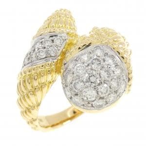 K18YG/K18WG ダイヤモンド リング 0.37CT