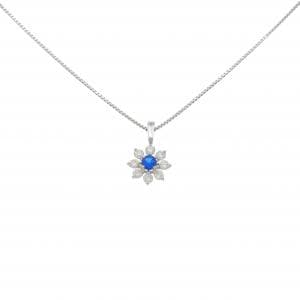 PT900/PT850 フラワー アウイナイト ネックレス 0.08CT