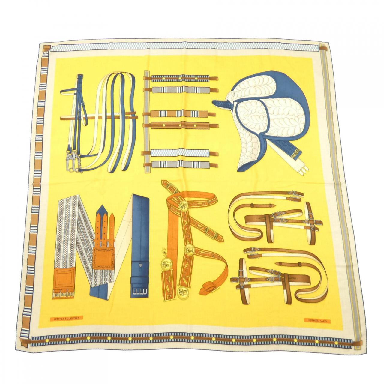 エルメス HERMES LETTRES EQUESTRES H244039S カレジェアン140 ショール