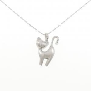 K18WG キャット ダイヤモンド ネックレス 0.06CT