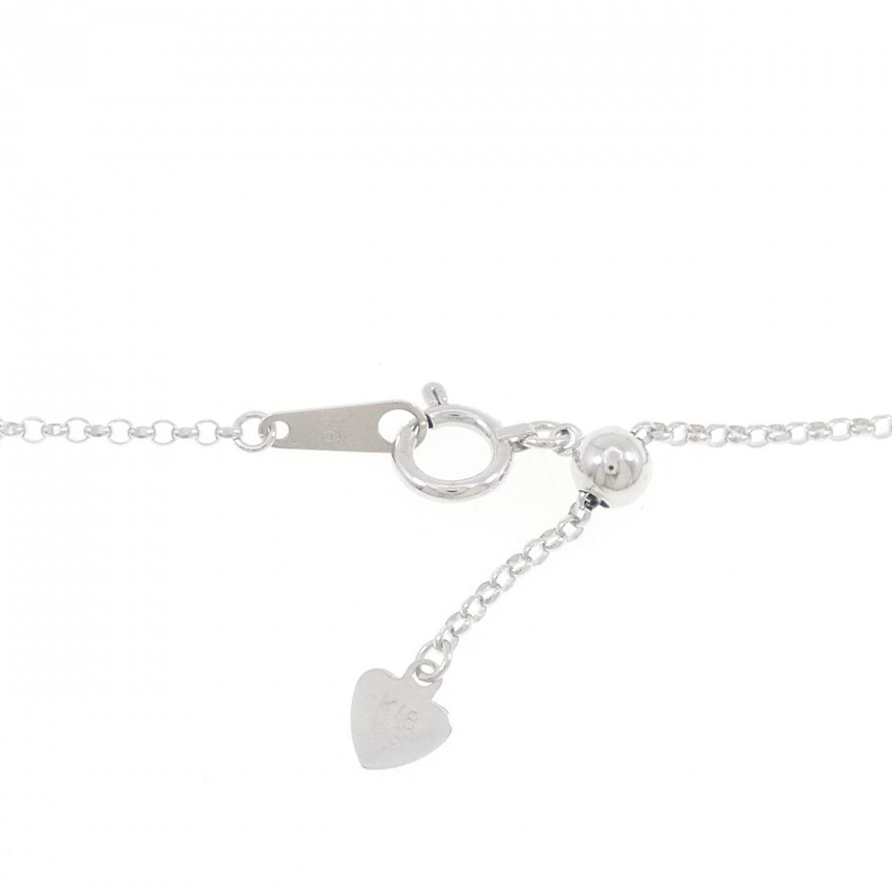 K18WG ハート×ムーン ダイヤモンド ネックレス 0.50CT