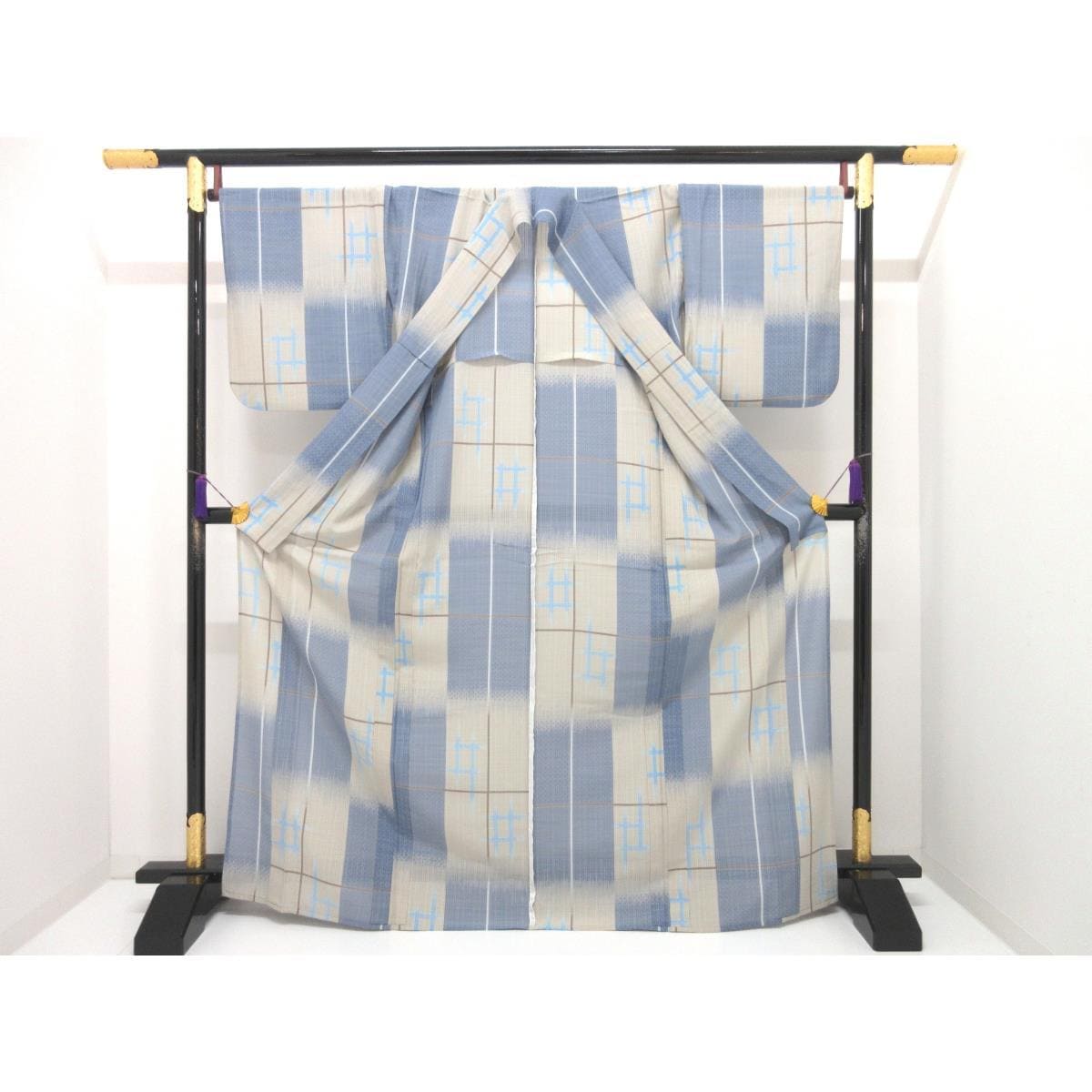 単衣　【撫松庵】紗織小紋