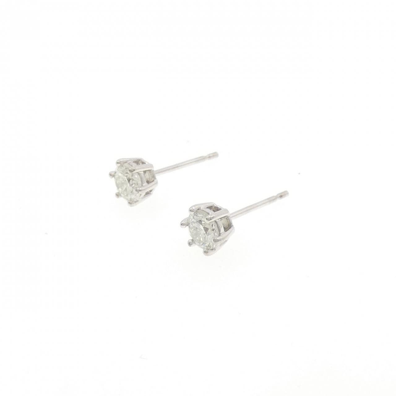 PT900 ソリティア ダイヤモンド ピアス 0.50CT