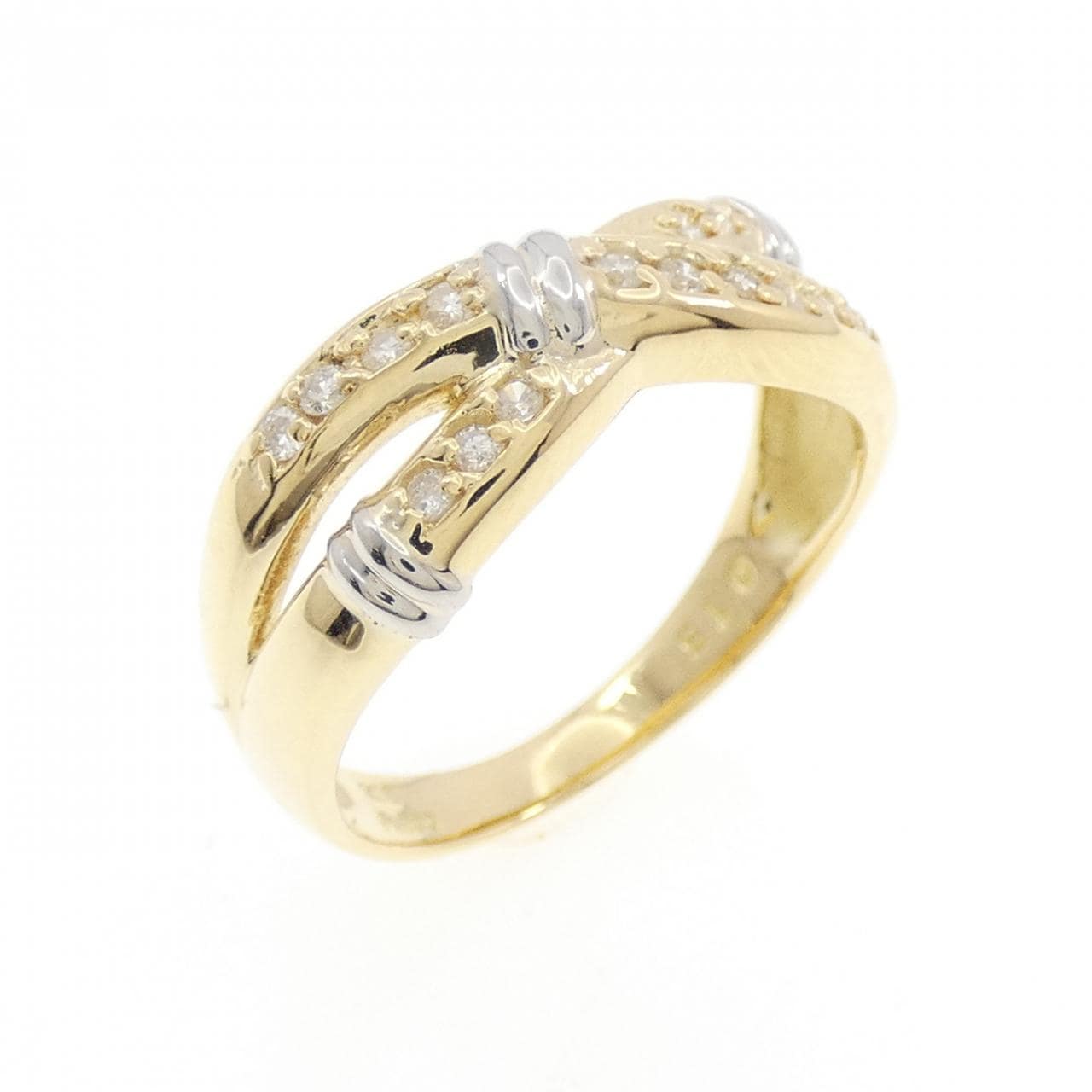K18YG/PT900 ダイヤモンド リング 0.15CT