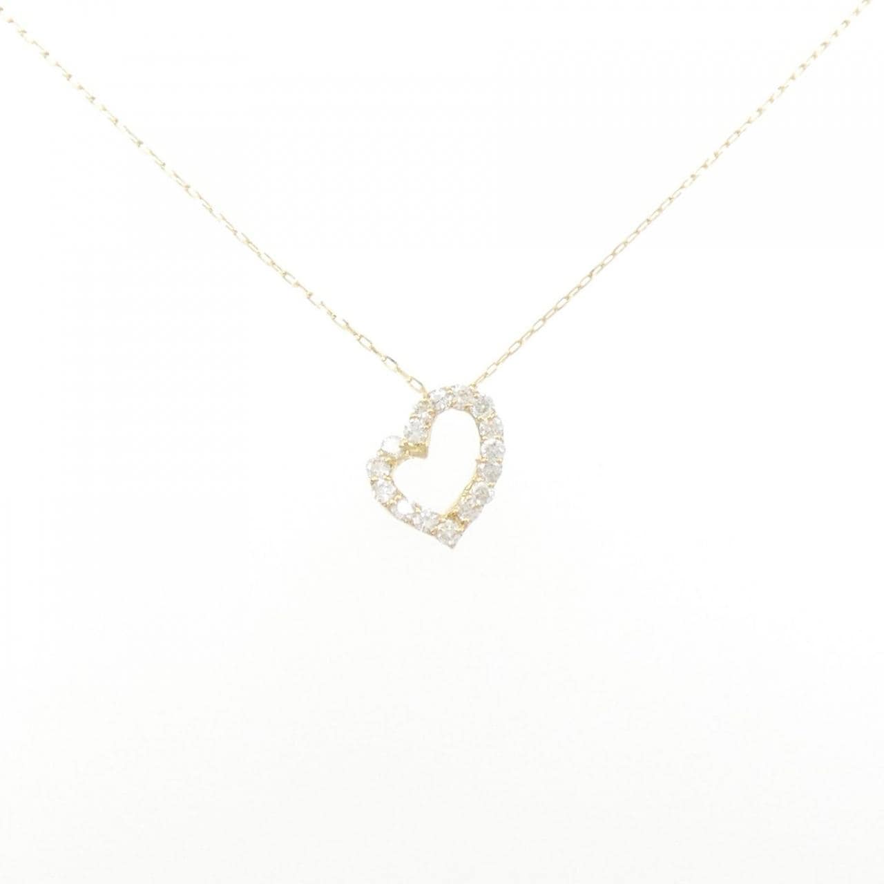 【リメイク】K18YG ハート ダイヤモンド ネックレス 0.20CT