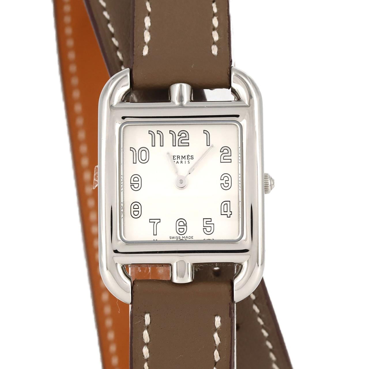 エルメス ケープコッド ドゥブルトゥール CC1.210 SS/革 腕時計 HERMES】ヴィンテージ エルメス ケープコッド ドゥブルトゥール