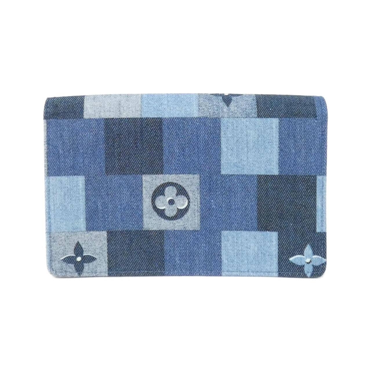 ルイヴィトン デニム モノグラム ポルトフォイユ フロール チェーン M69036 チェーンウォレット