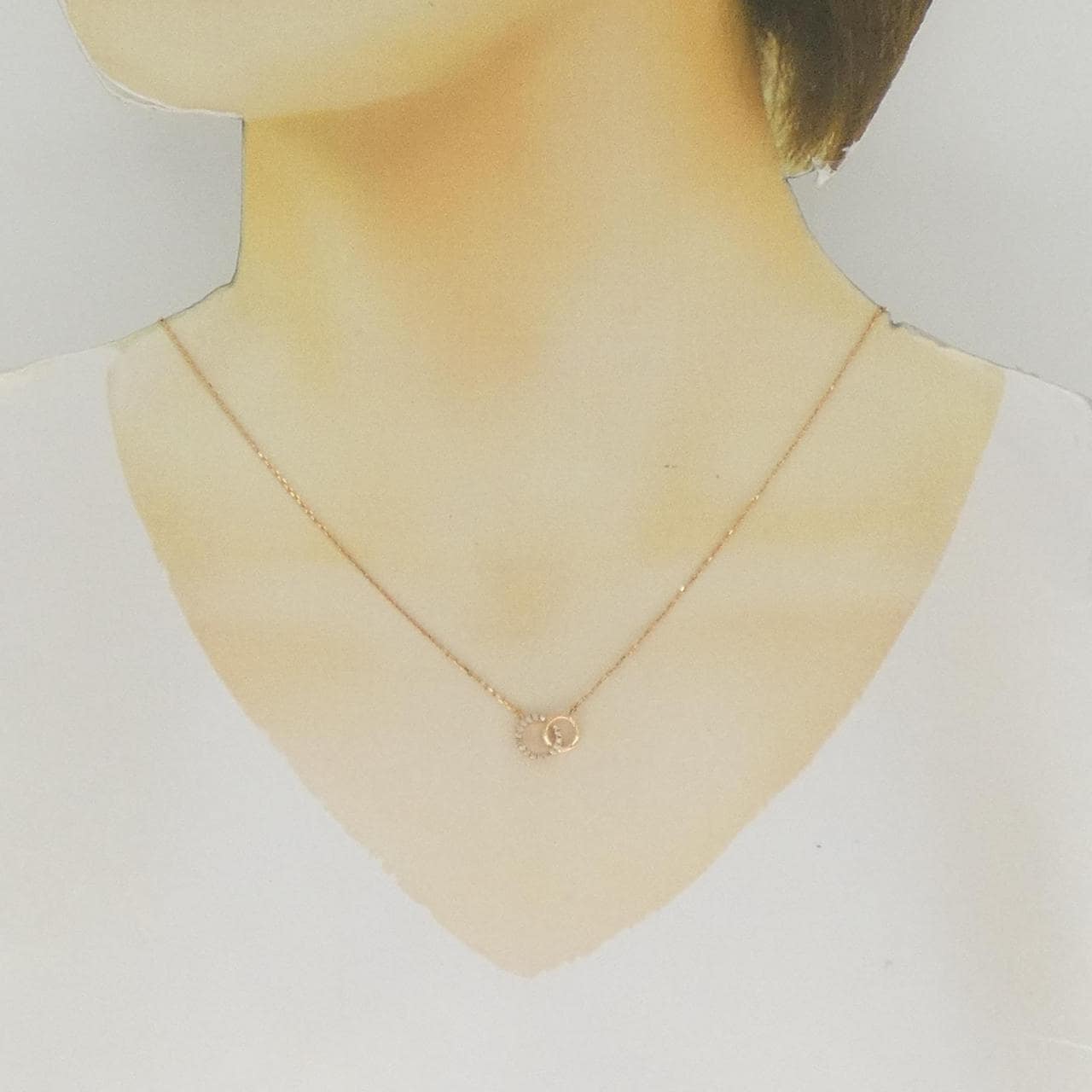 750PG ダイヤモンド ネックレス 0.099CT