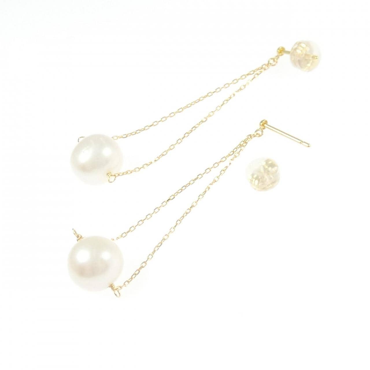 K18YG 淡水パール ピアス