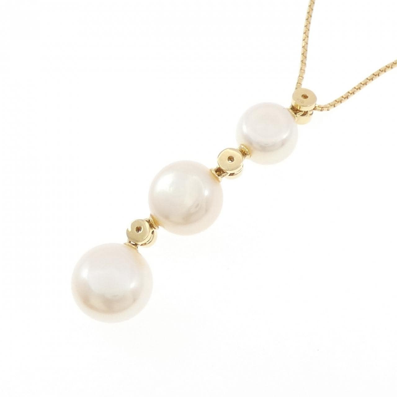 K18YG 淡水パール ネックレス