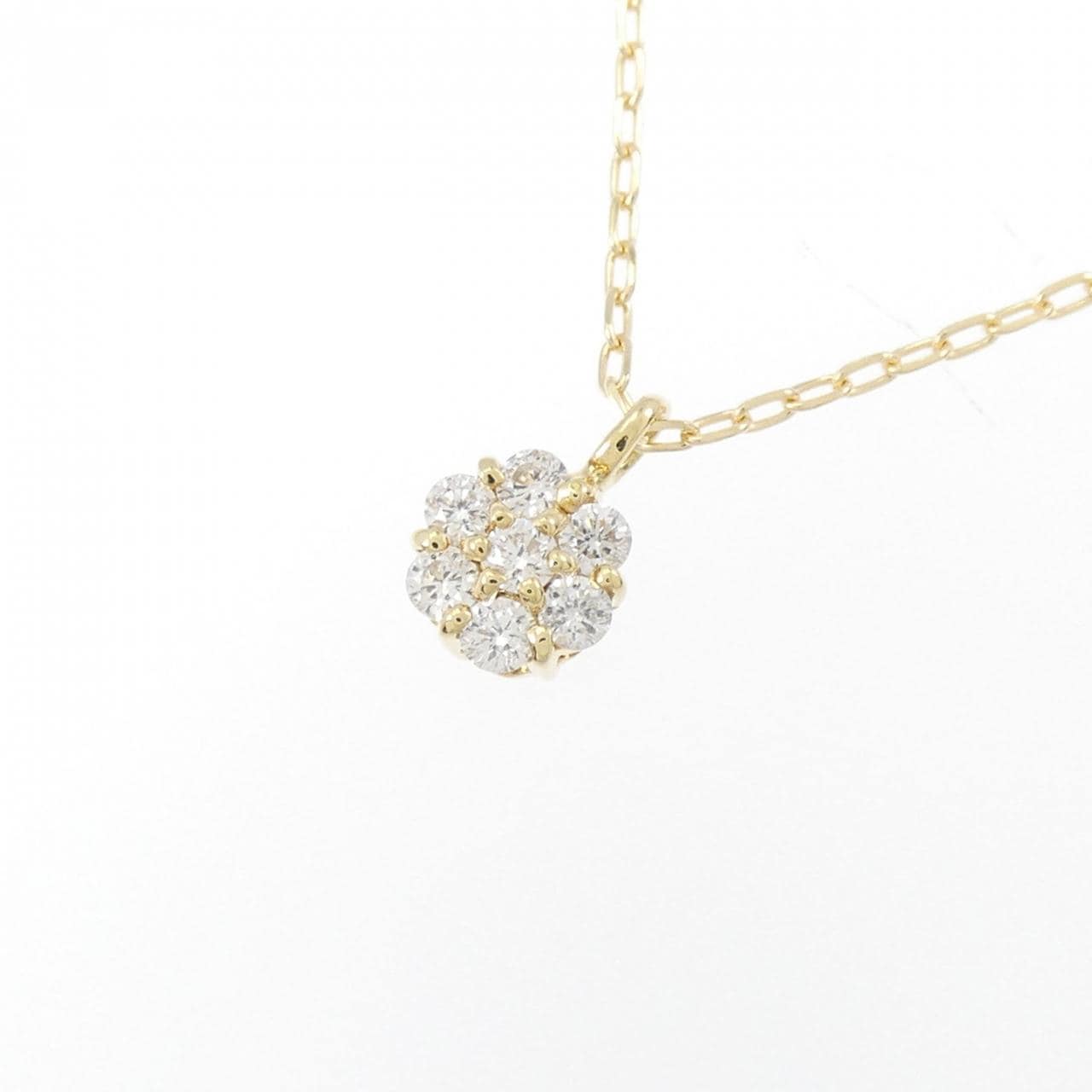 K18YG flower Diamond necklace 0.15CT