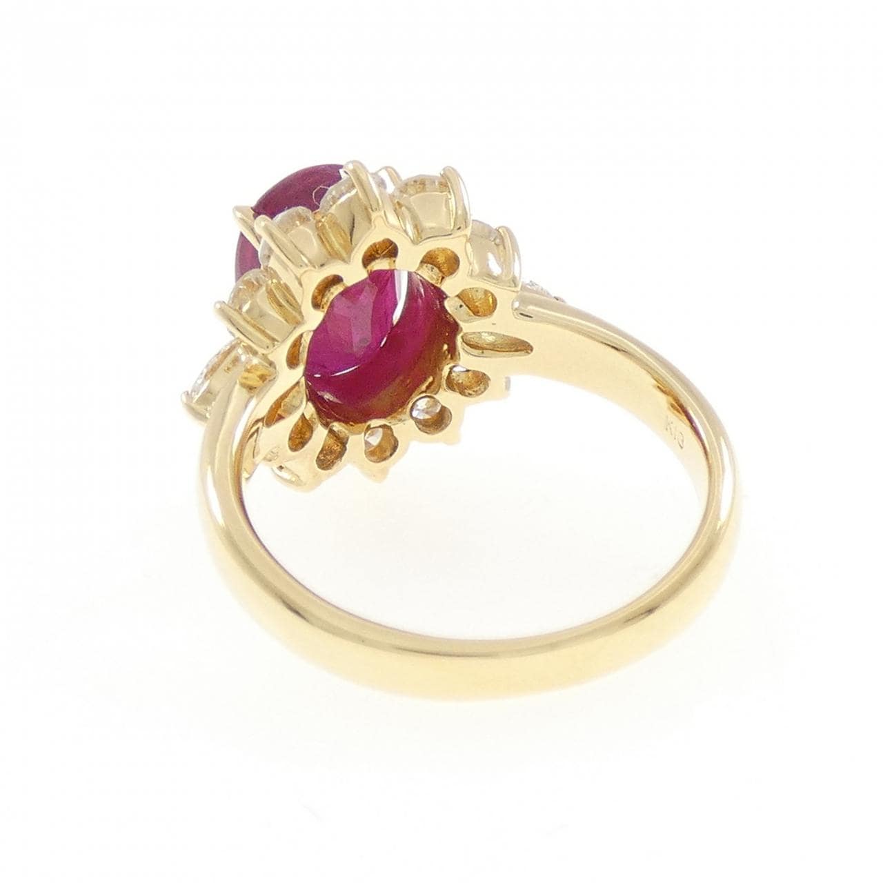 K18YG ルビー リング 3.18CT タイ産