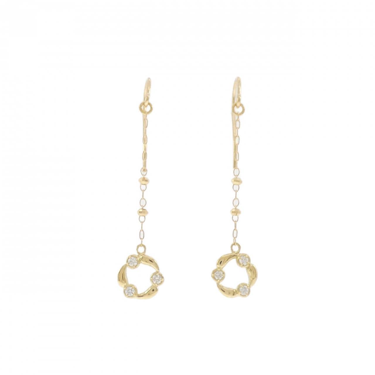 K18YG ダイヤモンド ピアス 0.06CT