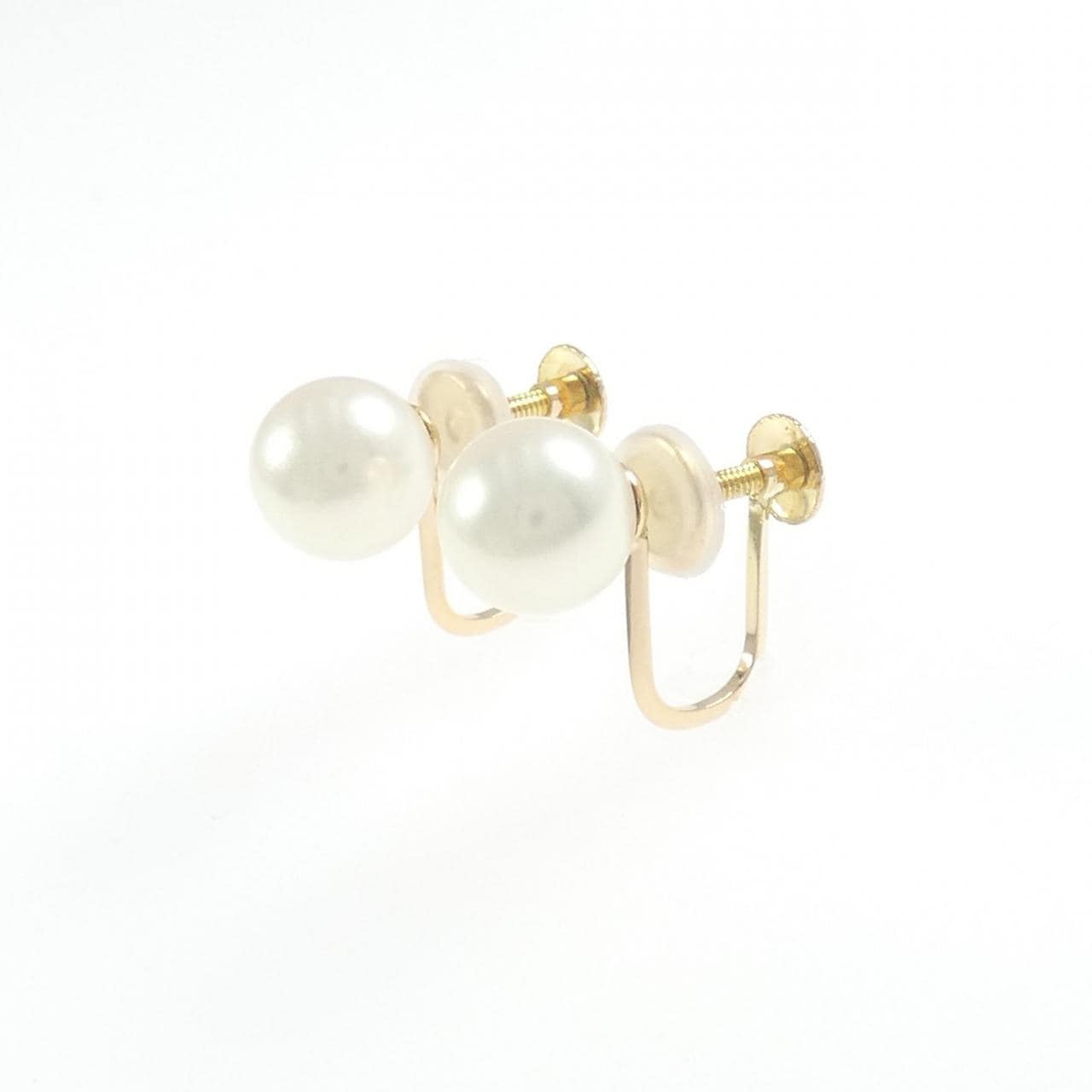 K18YG Akoya珍珠耳夹7.5 毫米