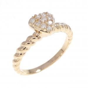 K18PG ハート ダイヤモンド リング