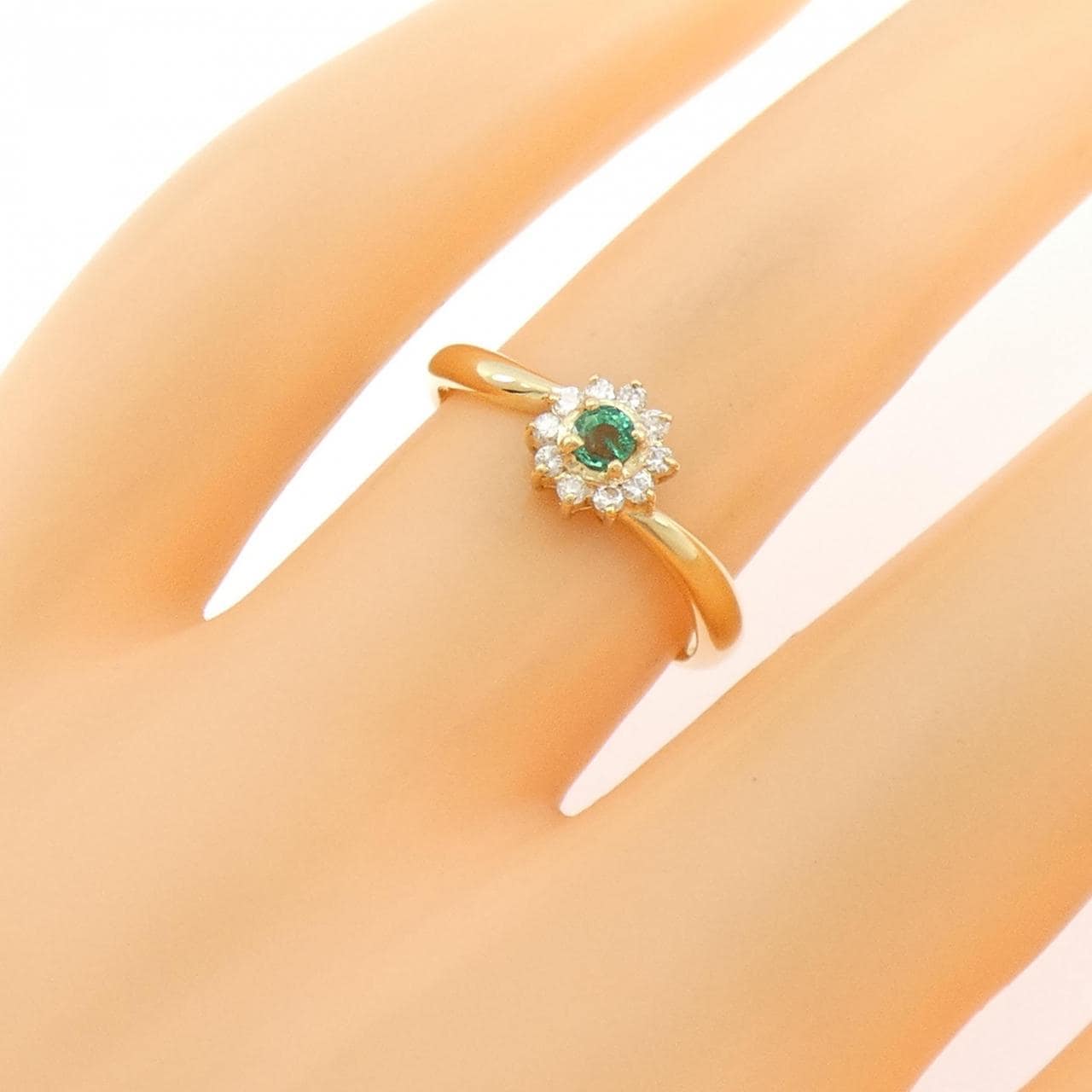 K18YG エメラルド リング