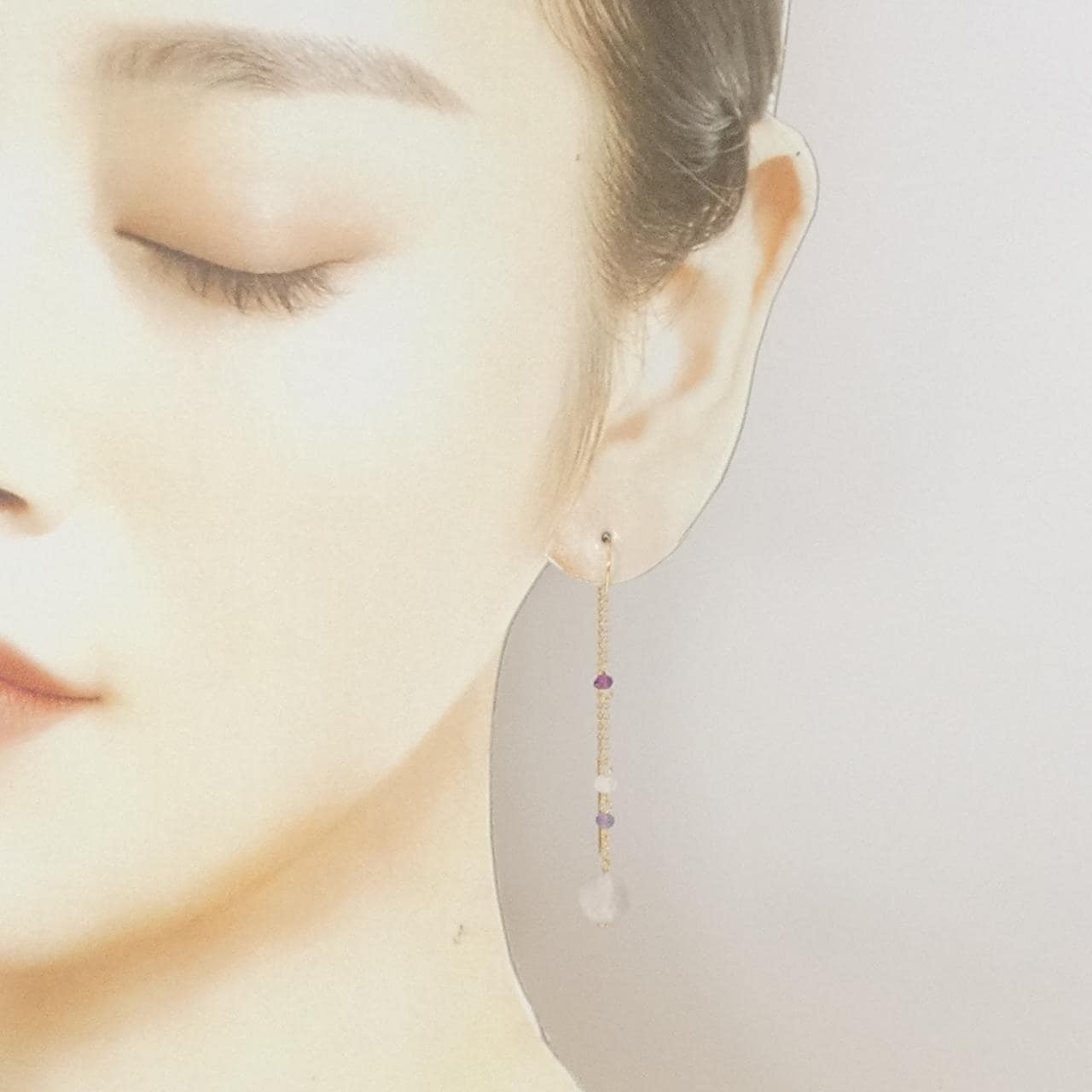 K18YG カラーストーン ピアス