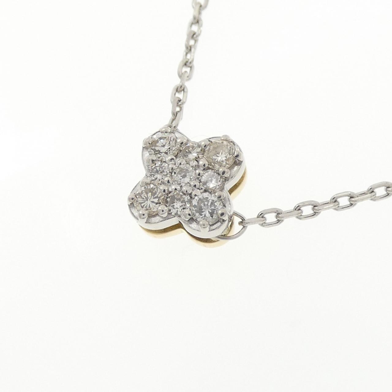 K18YG/PT900/PT850 ダイヤモンド ネックレス 1.00CT