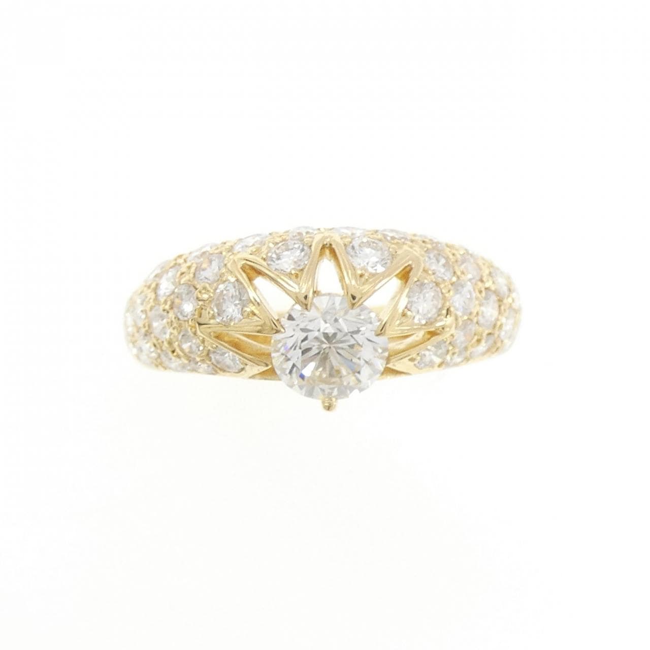 750YG パヴェ ダイヤモンド リング 0.62CT