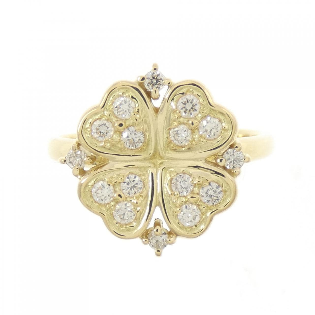 K18YG クローバー ダイヤモンド リング 0.27CT