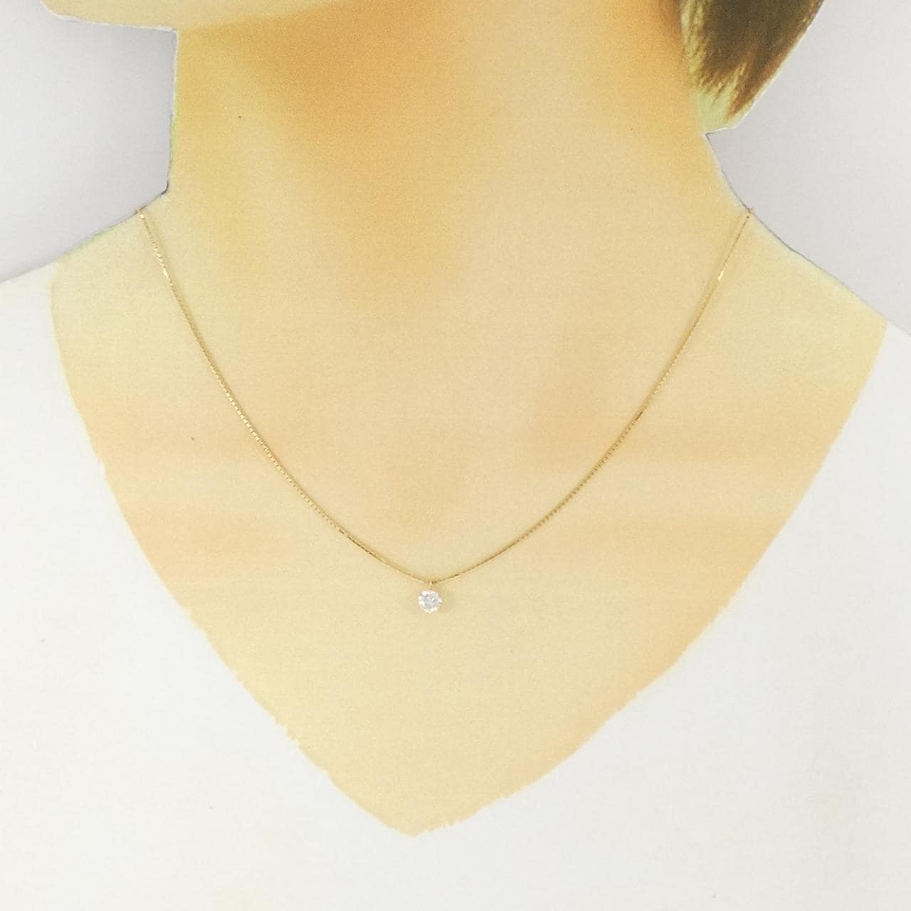 K18YG ソリティア ダイヤモンド ネックレス 0.340CT