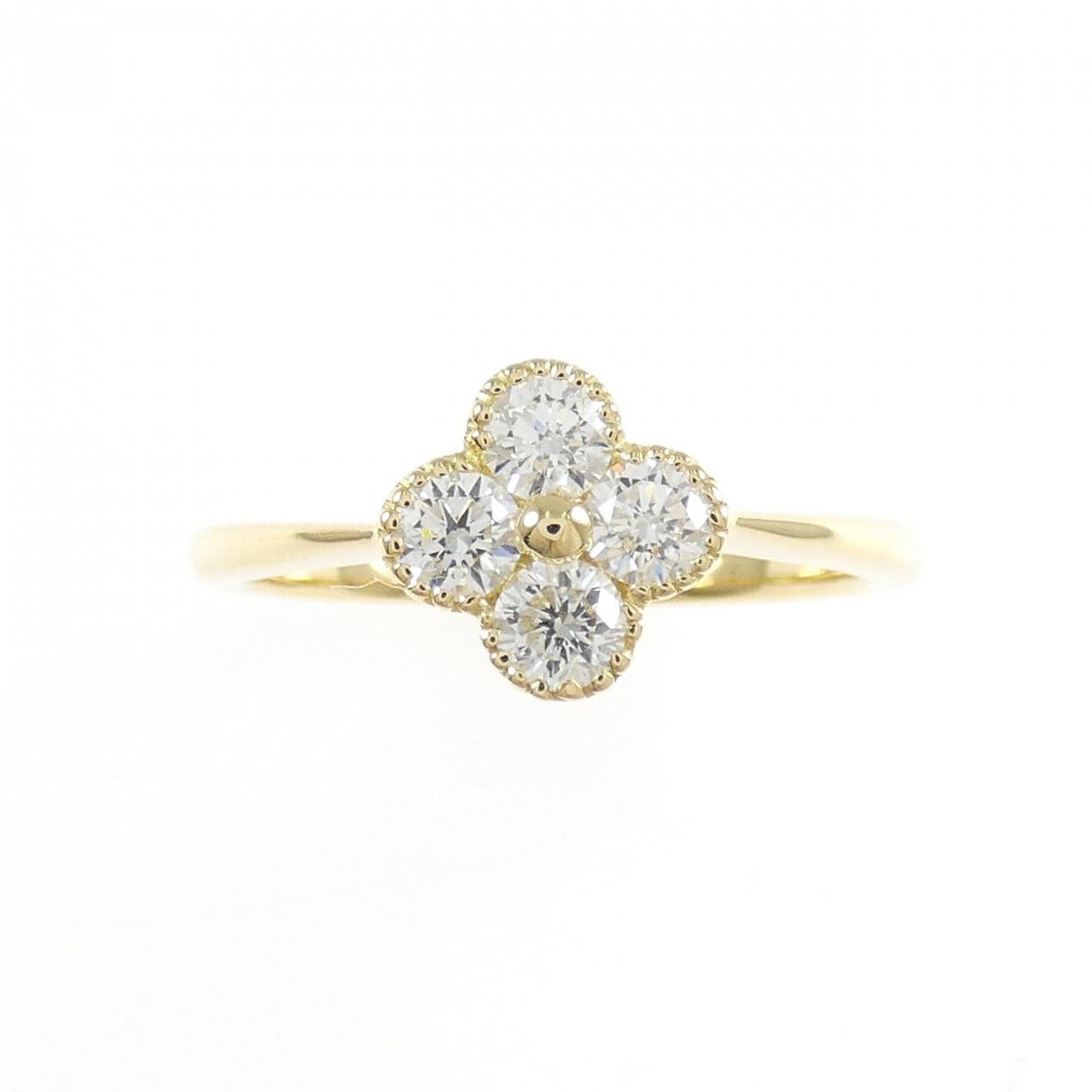 K18YG フラワー ダイヤモンド リング 0.518CT