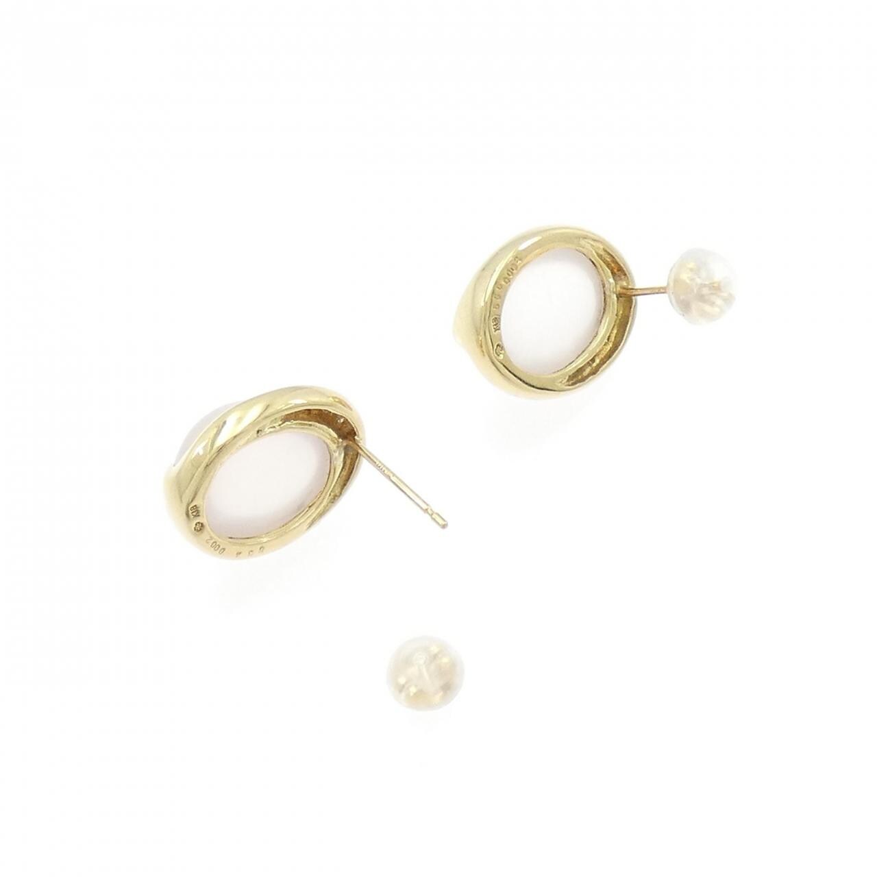K18YG ローズクオーツ ピアス 10.84CT