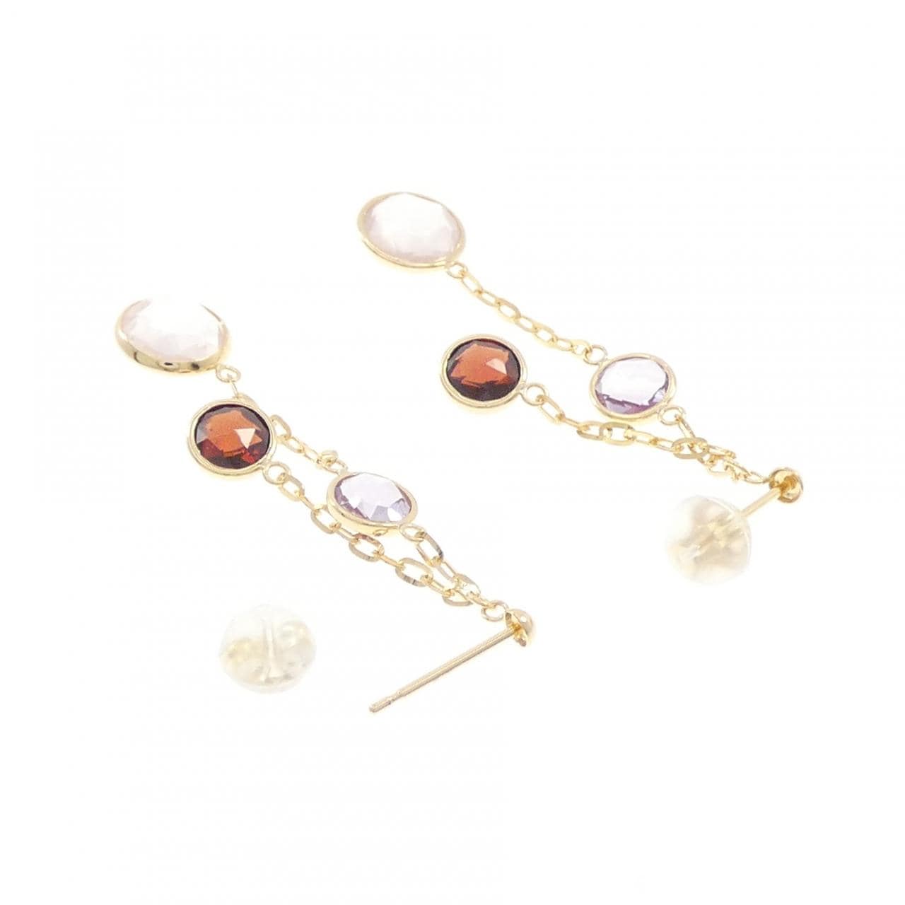 K18YG カラーストーン ピアス