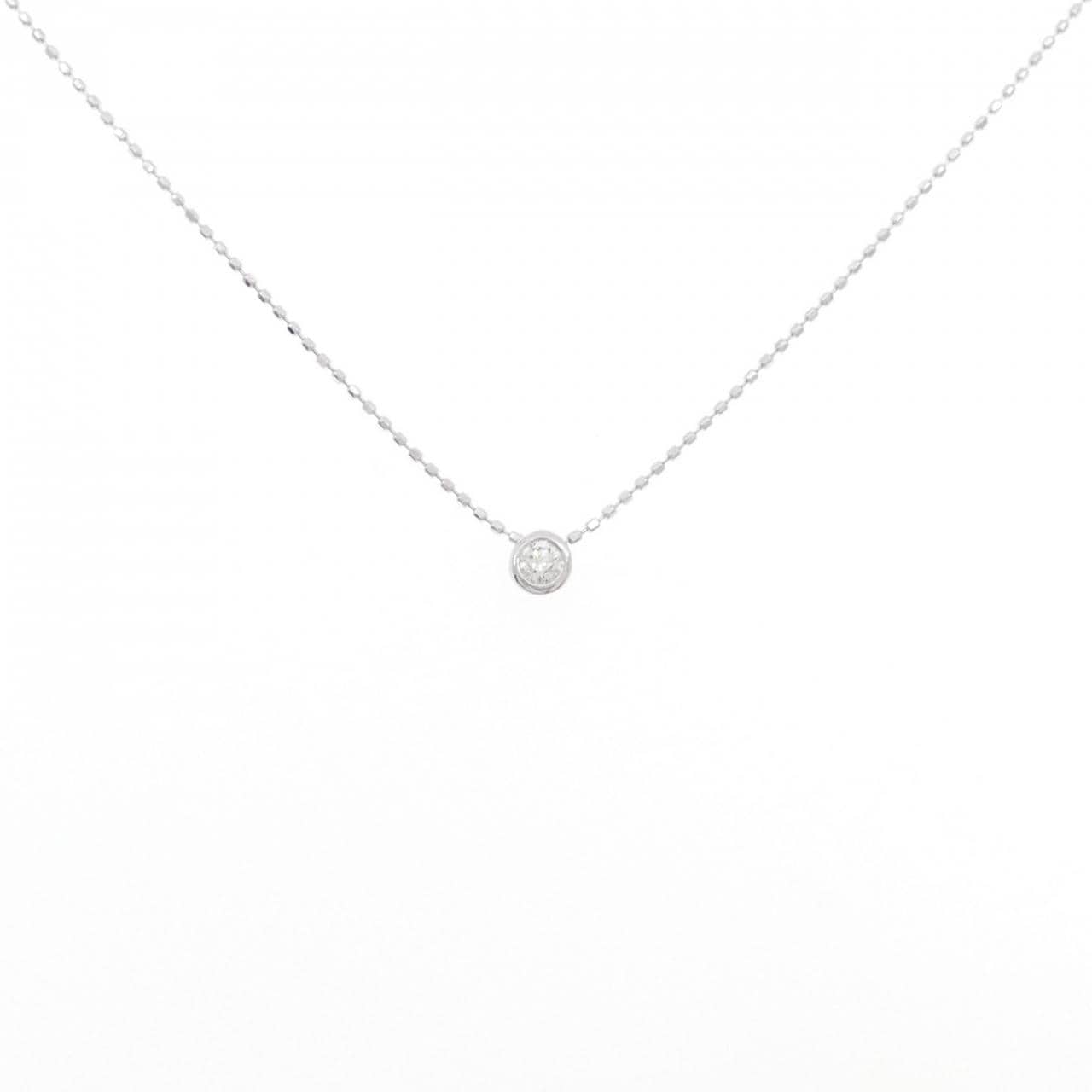 K18WG ソリティア ダイヤモンド ネックレス 0.09CT