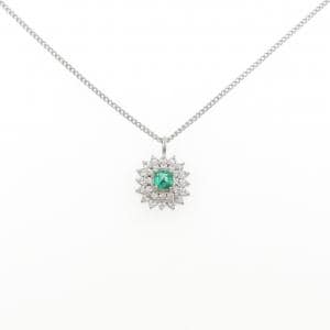 PT900/PT850 エメラルド ネックレス 0.20CT