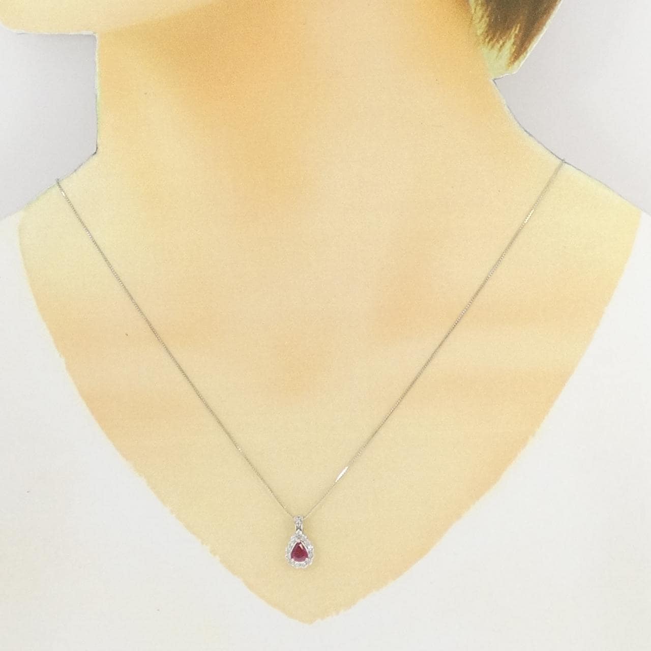 PT900/PT850 ルビー ネックレス 0.54CT
