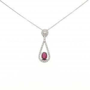 PT900/PT850 非加熱 ルビー ネックレス 0.549CT