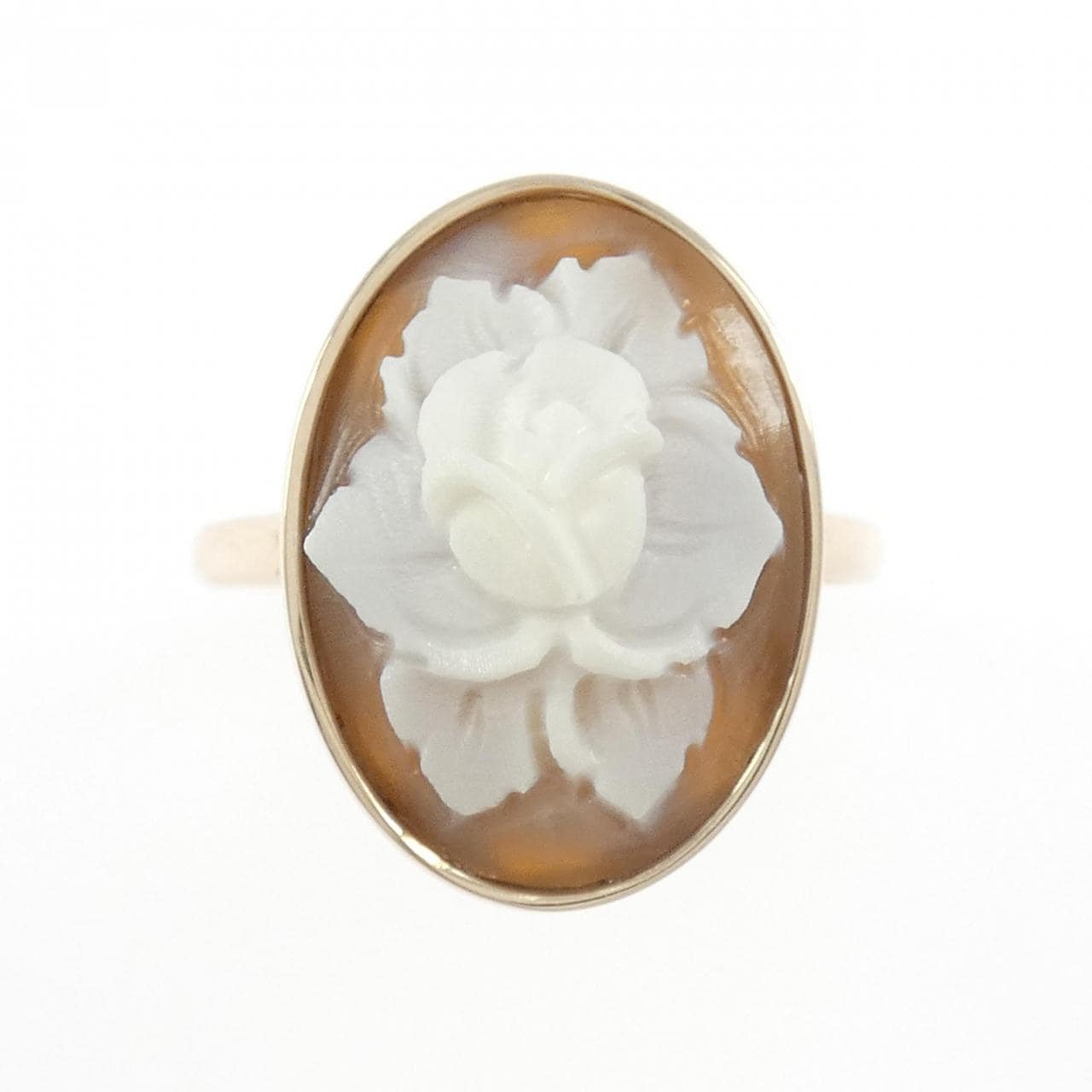 K10PG ローズ シェルカメオ リング