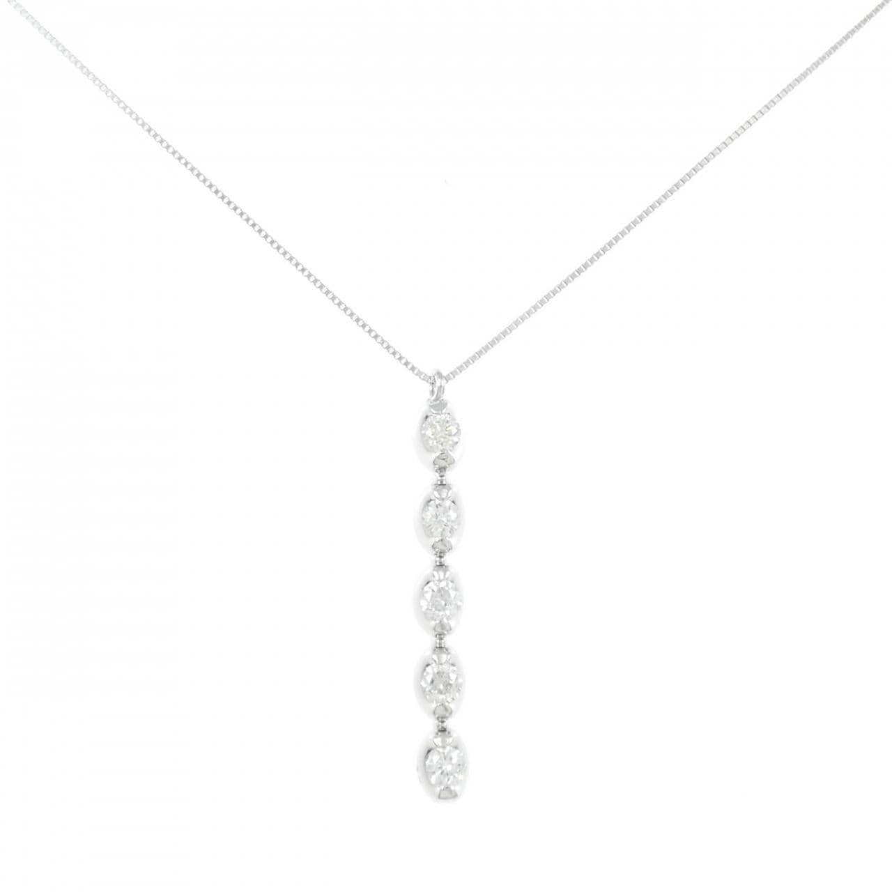 K18WG ダイヤモンド ネックレス 0.35CT