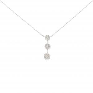 K18WG/750WG ダイヤモンド ネックレス 0.20CT