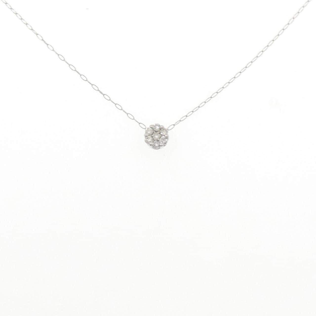 PT900/PT850 フラワー ダイヤモンド ネックレス 0.10CT
