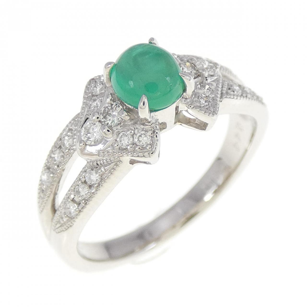 PT Emerald Cat&#39;s Eye Ring 0.44CT