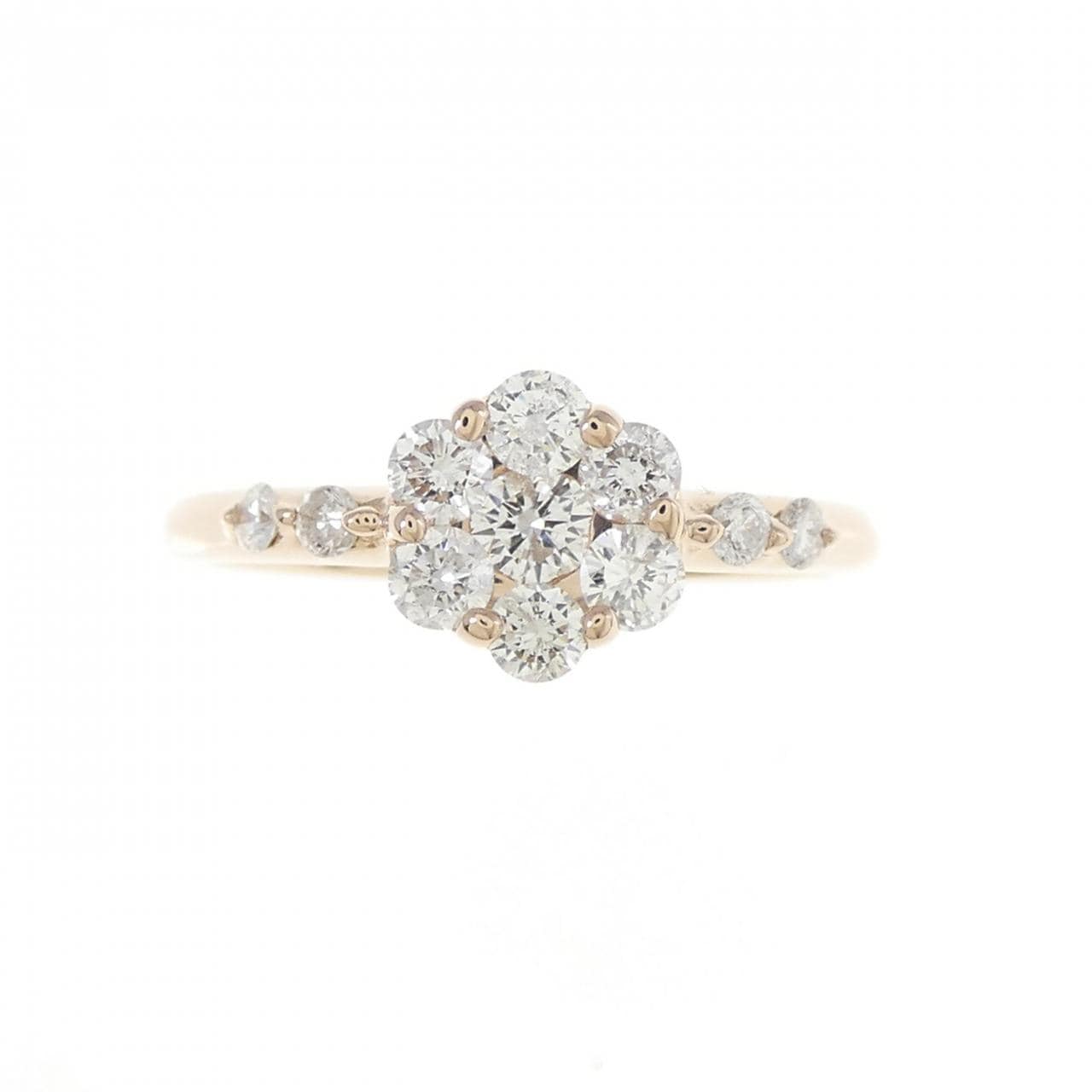 K18PG フラワー ダイヤモンド リング 0.50CT