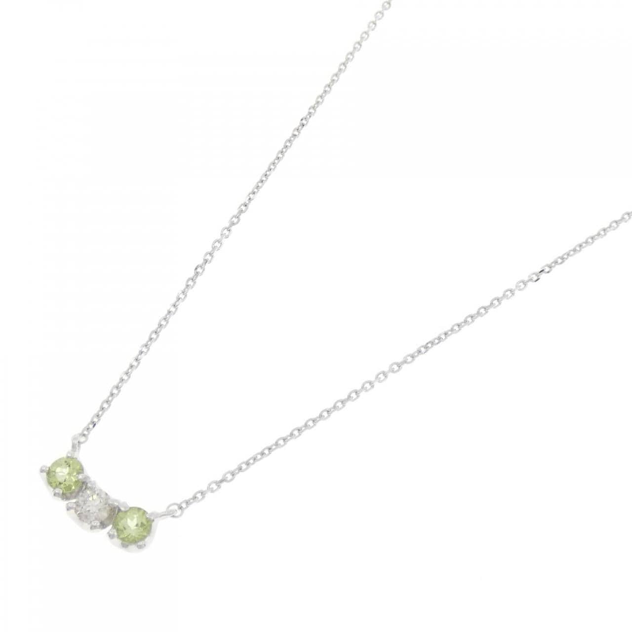 K18WG ペリドット ネックレス 0.14CT