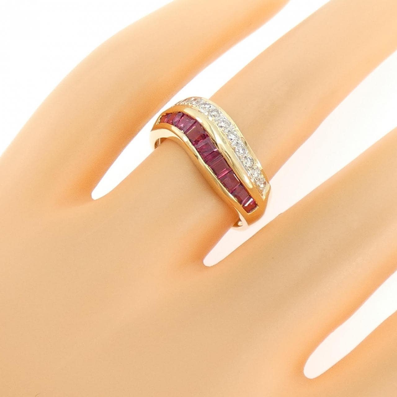 K18YG ルビー リング 1.04CT