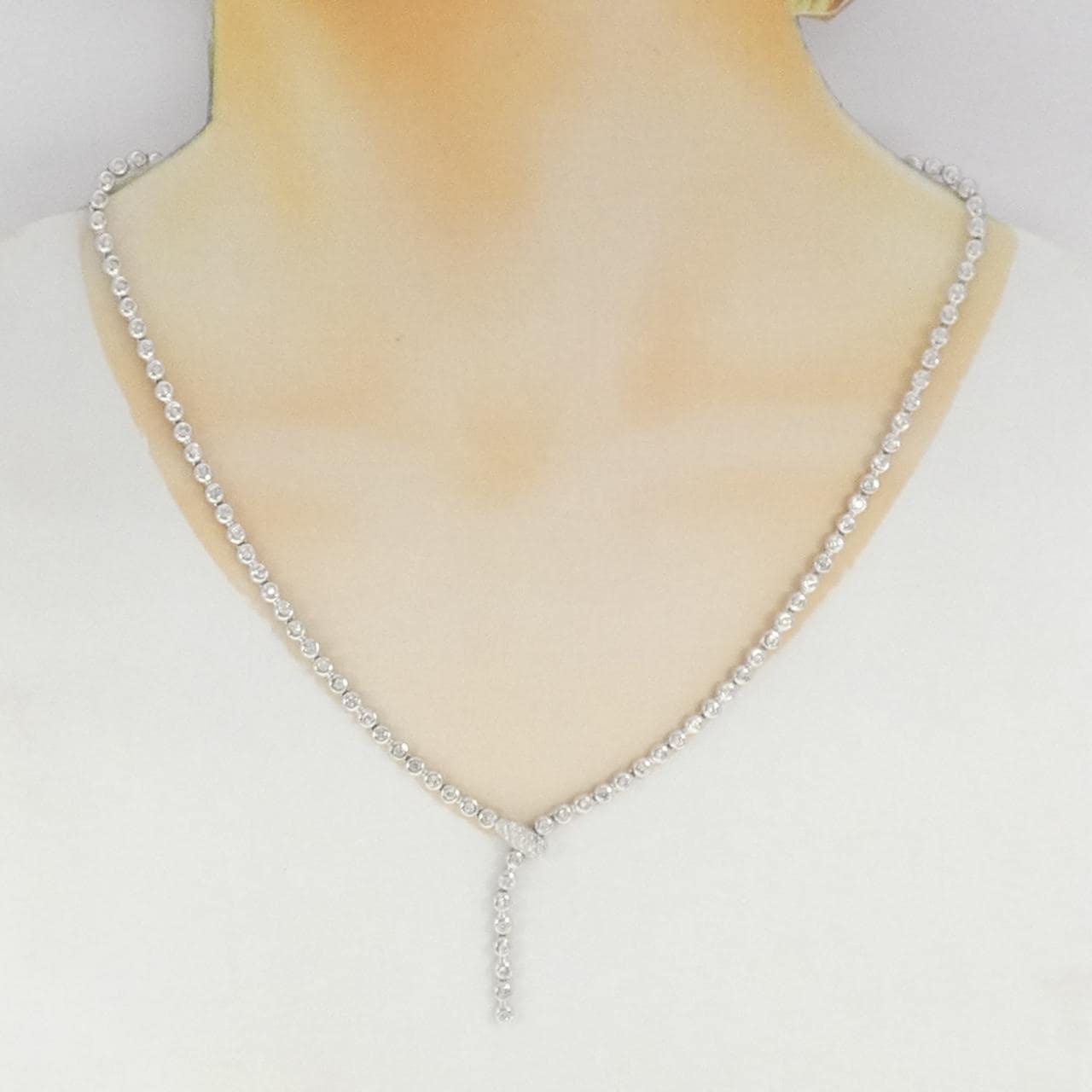 K18WG ダイヤモンド ネックレス 3.00CT