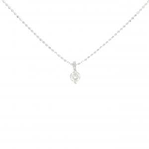 K18WG ソリティア ダイヤモンド ネックレス 0.18CT