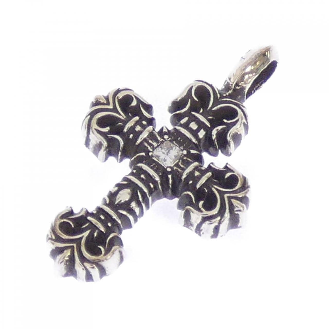 クロムハーツ CHROME HEARTS FILIGREE CROSS TINY SNGL DMND 202165819SLVXXX006 ペンダント